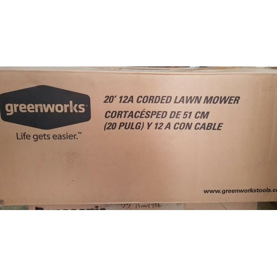 Greenworks 20-Inch 3-in-1 12 Amp Electric Corded Lawn Mower 25022, Mulching,