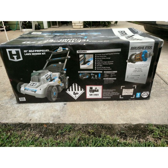 HART 40-Volt Cordless Brushless 20-inch Self-Propelled Mower Kit, (1) 5.0Ah