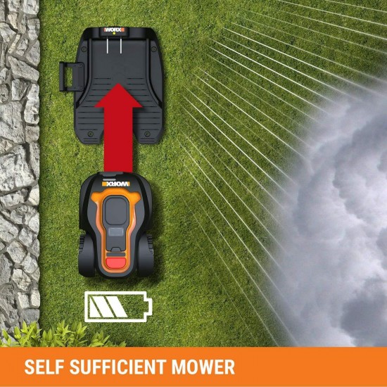 WORX WG794 Landroid Pre-Programmed Robotic Lawn Mower with Rain Sensor and Safet