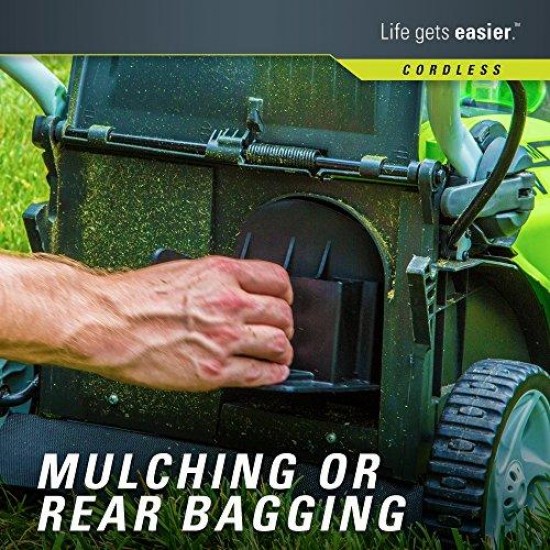 Greenworks 16-Inch 40V Cordless Lawn Mower, 4.0 AH Battery Included 25322