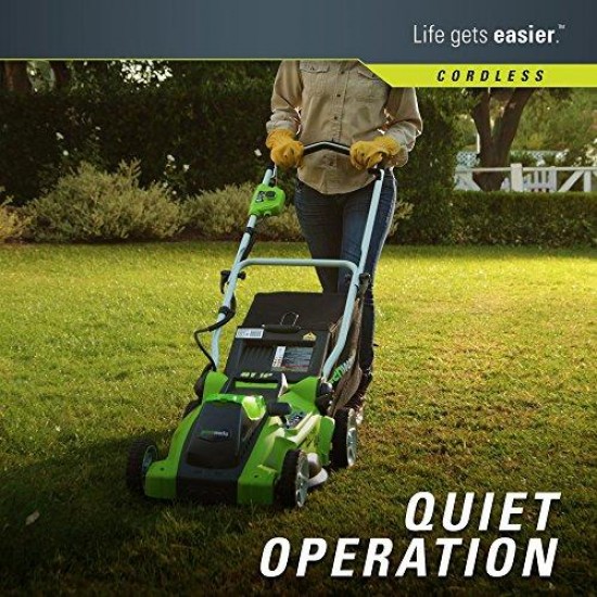 Greenworks 16-Inch 40V Cordless Lawn Mower, 4.0 AH Battery Included 25322