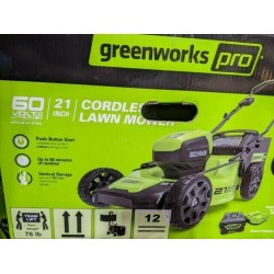 Greenworks Lawn Mower 60-Volt Lithium-Ion Cordless Push Walk Behind Bagger