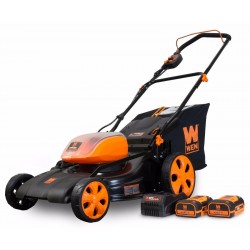 WEN 40439 40V Max Li-ion 19-Inch 3-in-1 Lawn Mower with Two Batteries & Charger