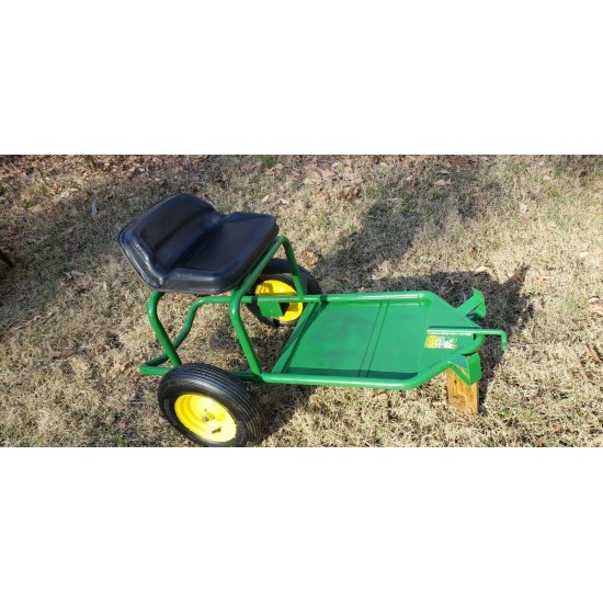 EXTREMELY RARE MADE IN USA JOHN DEERE 2 WHEEL SULKY (SIT-ON) W/NEW TIRES & PAINT