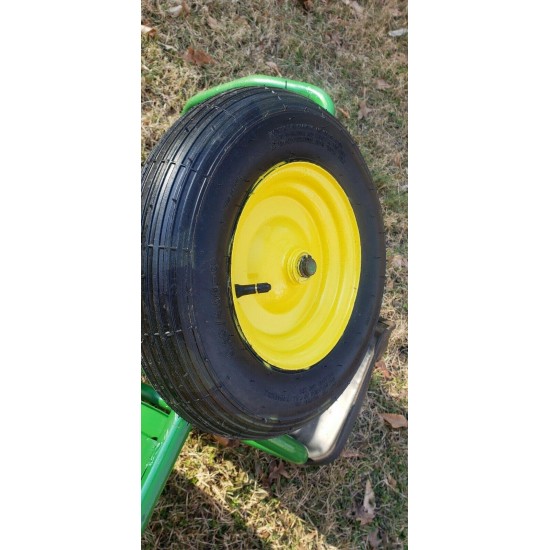 EXTREMELY RARE MADE IN USA JOHN DEERE 2 WHEEL SULKY (SIT-ON) W/NEW TIRES & PAINT