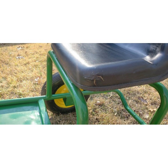 EXTREMELY RARE MADE IN USA JOHN DEERE 2 WHEEL SULKY (SIT-ON) W/NEW TIRES & PAINT