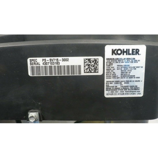 OEM Kohler SV715-3002 VERTICAL SHAFT COURAGE ENGINE WITH EXHAUST fits ZTR Mowers