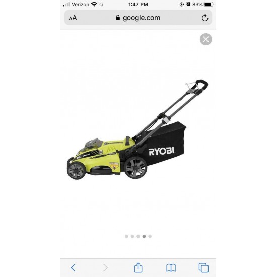 RYOBI 40v Lithium Battery Lawn Mower With 2.6Ah Battery. Open Box. (RY40108)