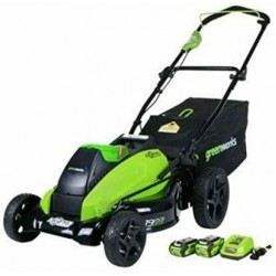 Greenworks 19-Inch 40V Brushless Cordless Lawn Mower, 4.0 AH & 2.0 AH Batteries