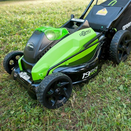 Greenworks 19-Inch 40V Brushless Cordless Lawn Mower, 4.0 AH & 2.0 AH Batteries
