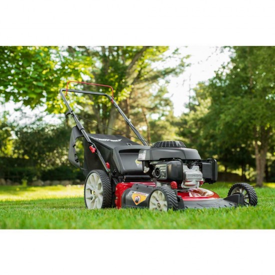 21 in. 160 cc Honda Gas Walk Behind Push Mower with High Rear Wheels and 3-in-1