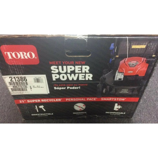 Toro21” Super Recycler Personal Pace Lawn Mower With Smartstow 21386