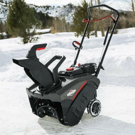 Briggs & Stratton 127cc 气体单级雪投掷器鼓风机 ， 18 英寸 (打开盒子)