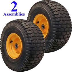 2) 15x6.00-6 15x600-6 15/6.00-6 15/600-6 Lawn Mower Tire Rim Wheel Assembly P25