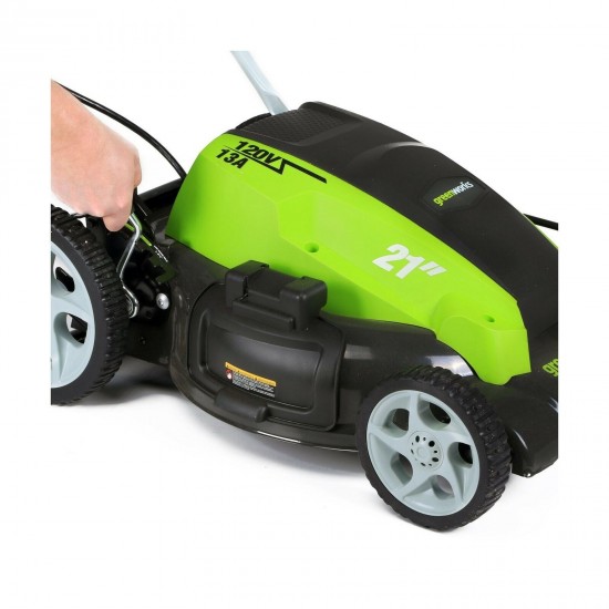 Greenworks 21-Inch 13 Amp Corded Electric Lawn Mower 25112