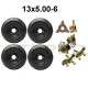6in Wheels 13x5.00-6 13X5-6 Tires Rims Steering Knuckle Hub Go Kart Lawn Mower