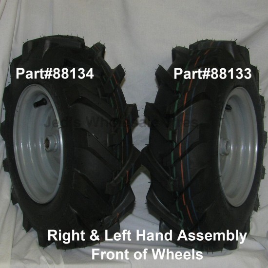 2) 4.80/4.00-8 Snow Blower Thrower TIRE RIM WHEEL ASSEMBLIES 88133 88134 4ply