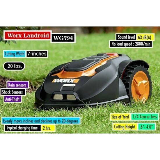 WORX WG794 Landroid Robotic Lawn Mower *NEW* Cordless, Automated, User-Friendly