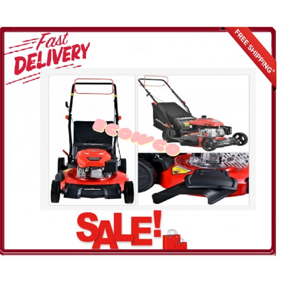 Gas Self Propelled Lawn Mower 21-in Mowing Deck 170cc Engine Adjustable Height
