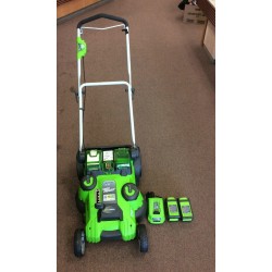 Greenworks 20-Inch 40V Twin Force Cordless Lawn Mower 25302 W/ 2 Batteries