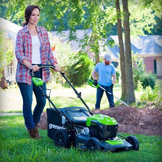 Greenworks 20-Inch 40V 3-in-1 Cordless Lawn Mower with Smart Cut Technology, 4.0