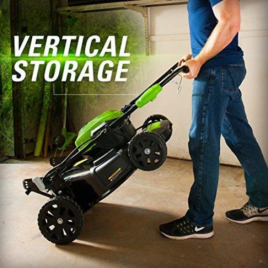 Greenworks 20-Inch 40V 3-in-1 Cordless Lawn Mower with Smart Cut Technology, 4.0
