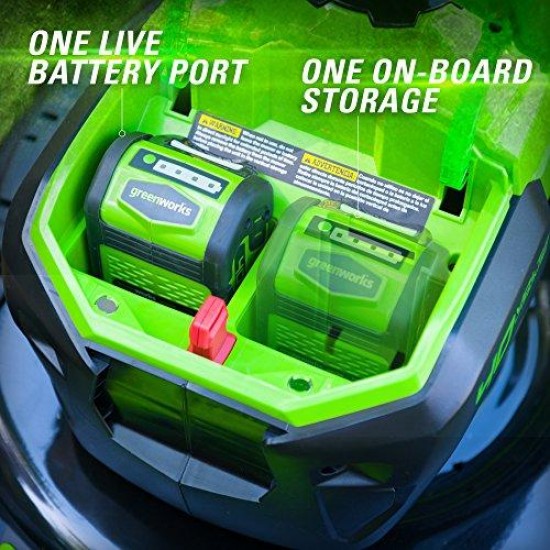 Greenworks 20-Inch 40V 3-in-1 Cordless Lawn Mower with Smart Cut Technology, 4.0