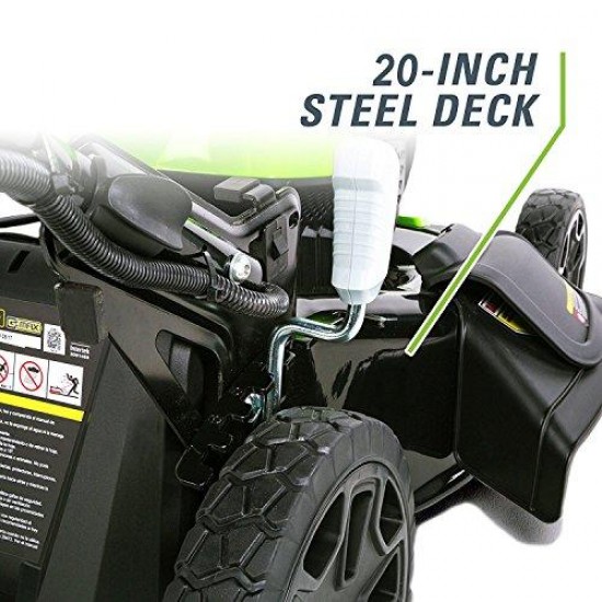 Greenworks 20-Inch 40V 3-in-1 Cordless Lawn Mower with Smart Cut Technology, 4.0