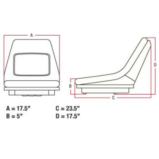 Fits John Deere AM117489 Lawn Mower Seat fits 445, 455, 4010 Compact