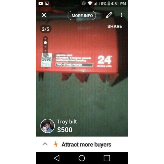 24 在特洛伊螺栓几乎全新吹雪机