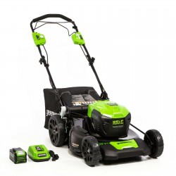 Self Propelled Electric Lawn Mower With Battery Charger Mulcher Side Discharge