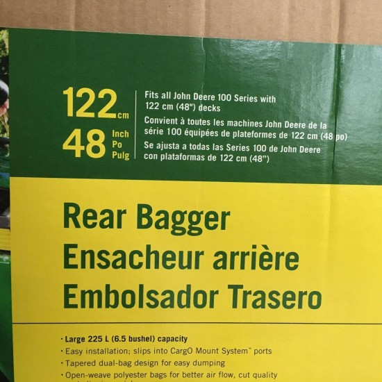 John Deere Dual-Bagger Kit for 100 Series 48 inch Deck Tractors BG20777