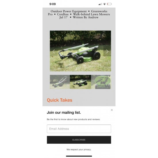 Green Works Pro 25” 60V Cordless Self-Propelled Lawnmower/Two Batteries /Charger