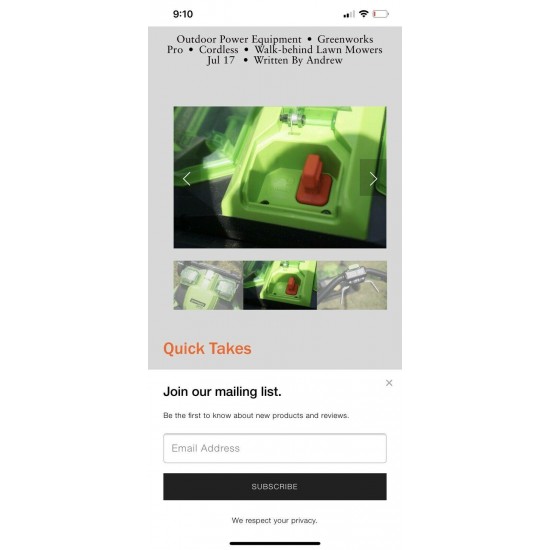 Green Works Pro 25” 60V Cordless Self-Propelled Lawnmower/Two Batteries /Charger