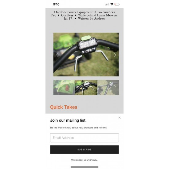 Green Works Pro 25” 60V Cordless Self-Propelled Lawnmower/Two Batteries /Charger