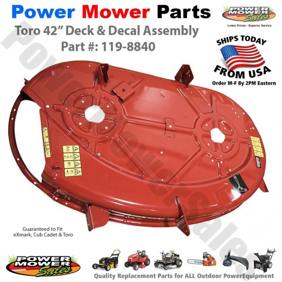 119-8840 / eXmark 42 Inch Deck & Decal Assembly for Toro Lawn Mowers & Tractors