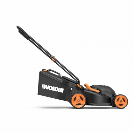 Worx WG779 40 Volt 14 Inch Electric Lawn Mower with Mulching and Intellicut
