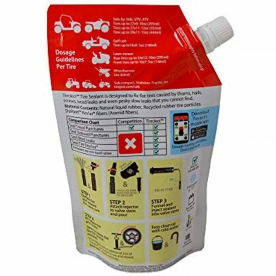 Lawn Mower Tire Sealant - Flat Protection Kit With Injector Garden & Outdoor