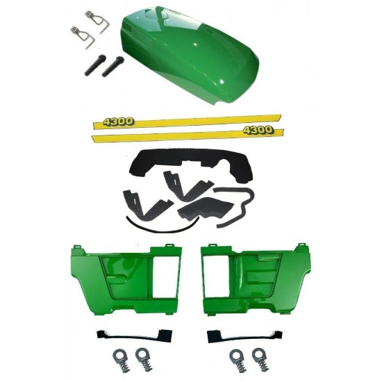 Upper Hood/ Side Panels/ Mounting Seal Kit/Decal fits JohnDeere 4300