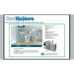 New Saniflo SANIPACK Macerating Wall-Mount Toilet Pump Part# 011