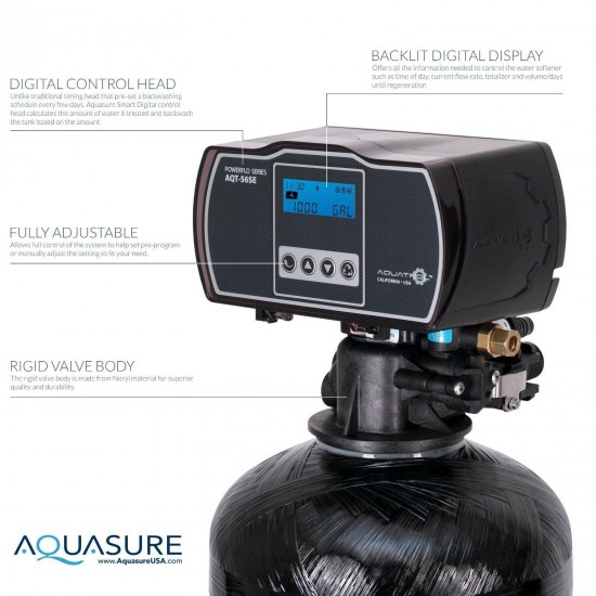 Aquasure Harmony Series Water Softener w/ Digital Control Head - 64,000 Grain