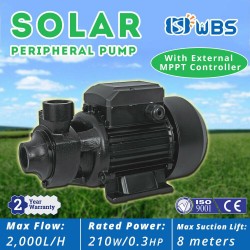 DC Solar Water Above-Ground Vortex Pump Surface Irrigation Farm Garden 210W 24V
