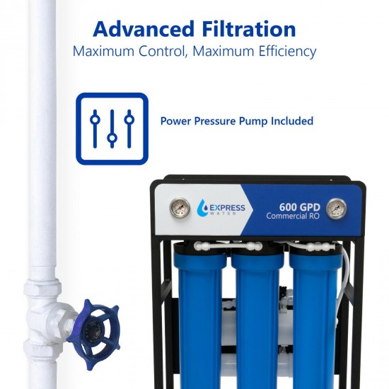 600 GPD Commercial Reverse Osmosis Water Filtration System 5 Stage High Capacity