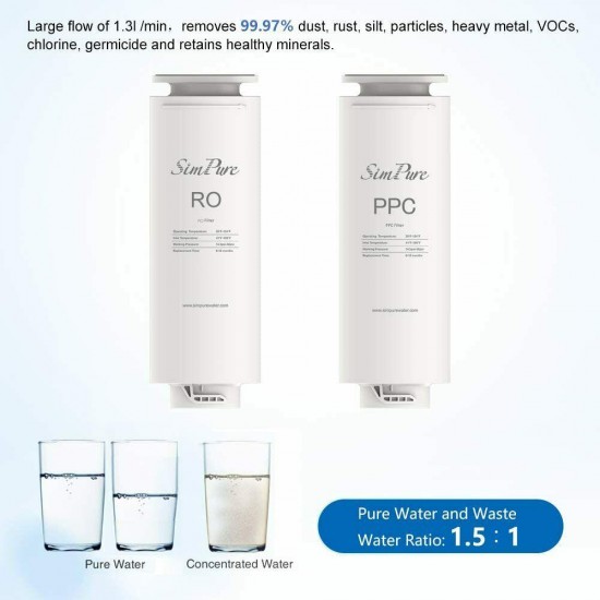 Reverse Osmosis Home Water Filtration System TDS Reduction 400GPD Purifier