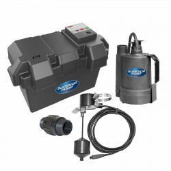 Superior Pump 92910 12V Battery Back Up Submersible Sump Pump with Vertical S...