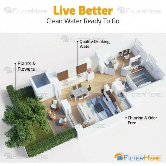 Whole House Home Salt Free Conditioner & Radial Flow Big Blue Filter