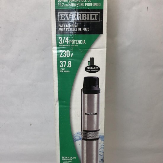 New Everbilt 3/4 HP Submersible 2-Wire Motor 10 GPM Deep Well Potable Water Pump