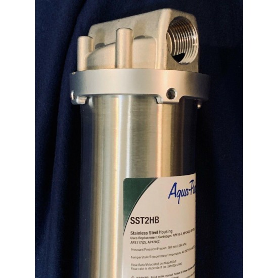 Lot of 2 ~ 3M Aqua-Pure SST2HB Stainless Steel Water Filtration System Housing
