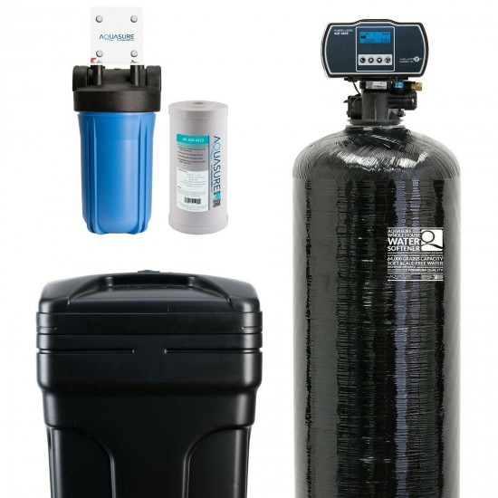 Aquasure Water Softener and Sediment GAC carbon Pre-filters bundle 64,000 Grains