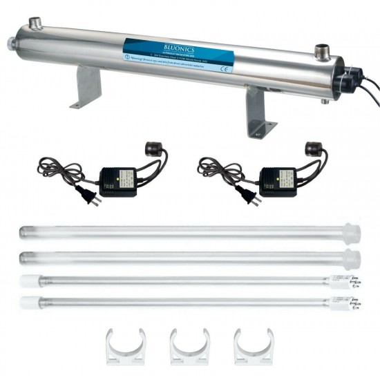 Bluonics 110W UV Ultraviolet Sediment & Carbon Well Water Filter Purifier 24 GPM